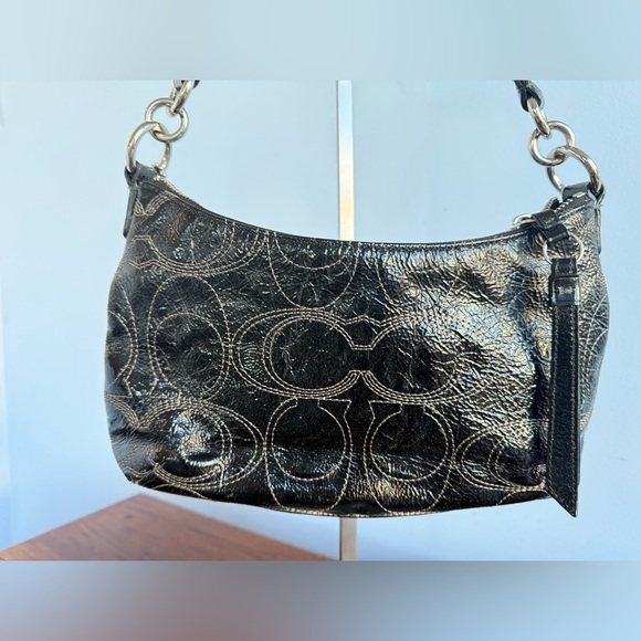 Coach Black Patent Shoulder Bag - Picture 6 of 9